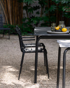 Aligned - Chaise À Accoudoirs - Aluminium - Noir