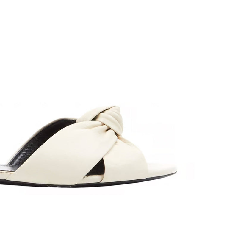 Mules - Saint Laurent Leather  - Cream
