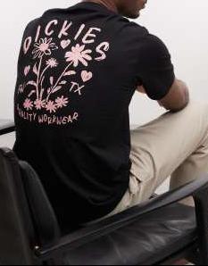 Asos Exclusive - Dickies - Cherry Fork - Back Print T-Shirt - Black - Black