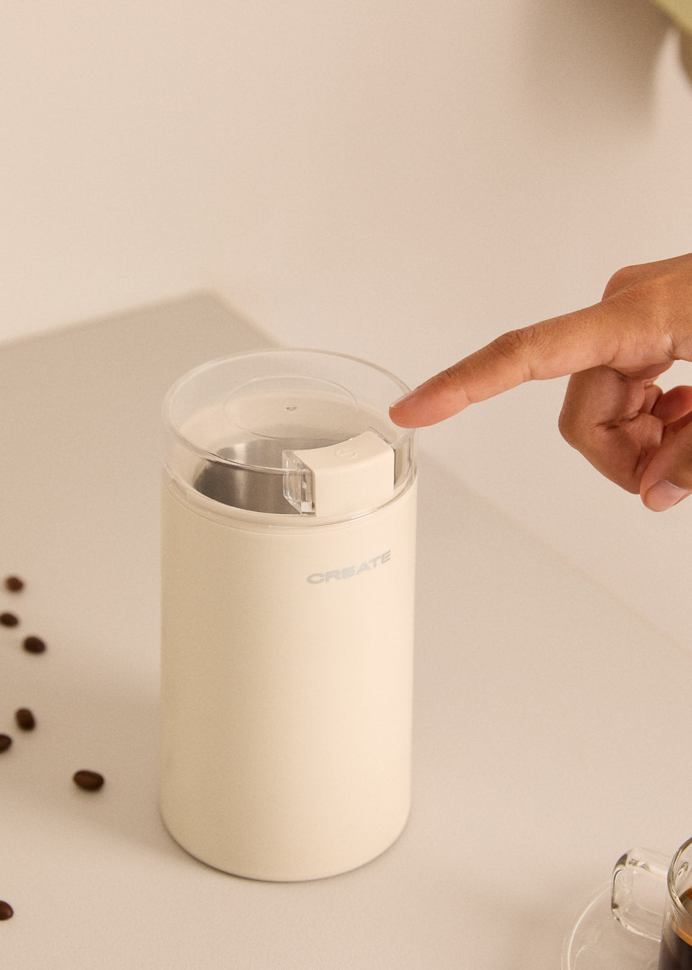 Coffee Grinder Studio - Moulin À Café & À Aliments En Acier Inoxydable - Blanc Cassé