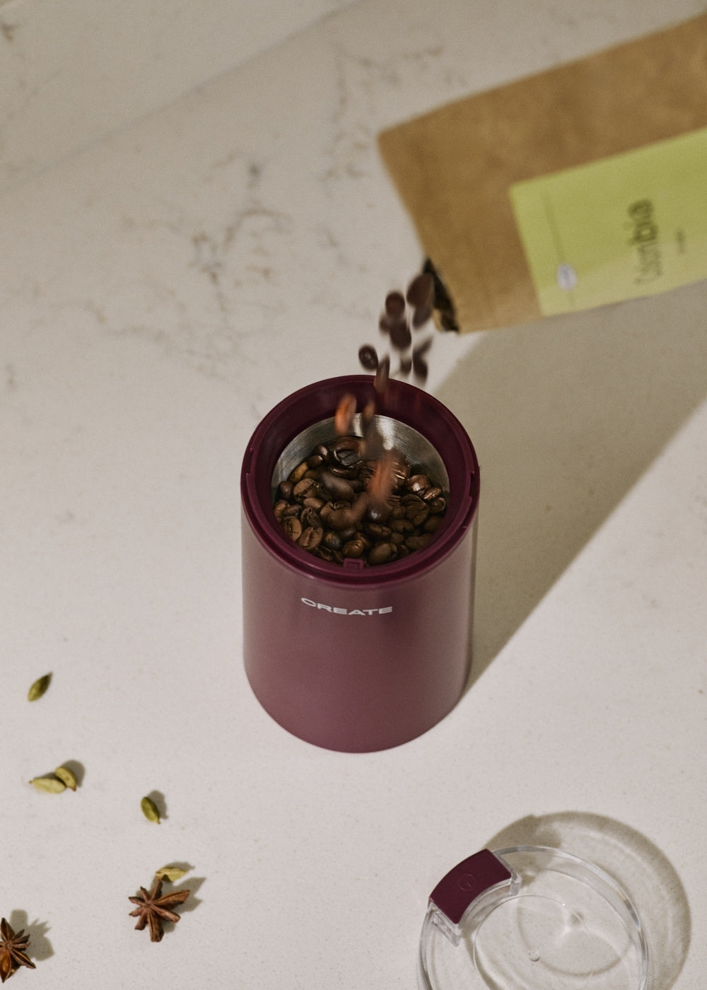 Coffee Grinder Studio - Moulin À Café & Épices En Acier Inoxydable - Bordeaux