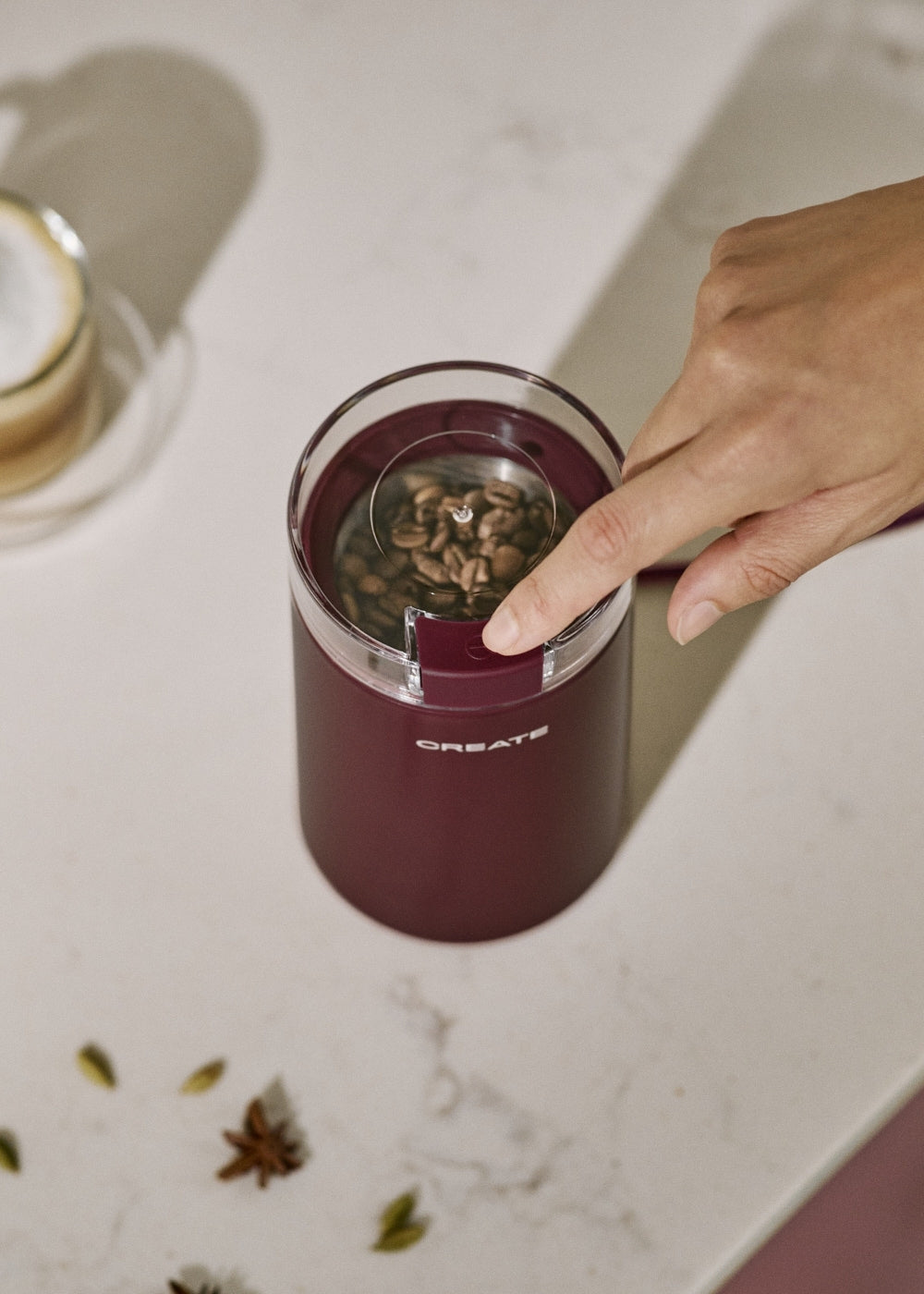 Coffee Grinder Studio - Moulin À Café & Épices En Acier Inoxydable - Bordeaux