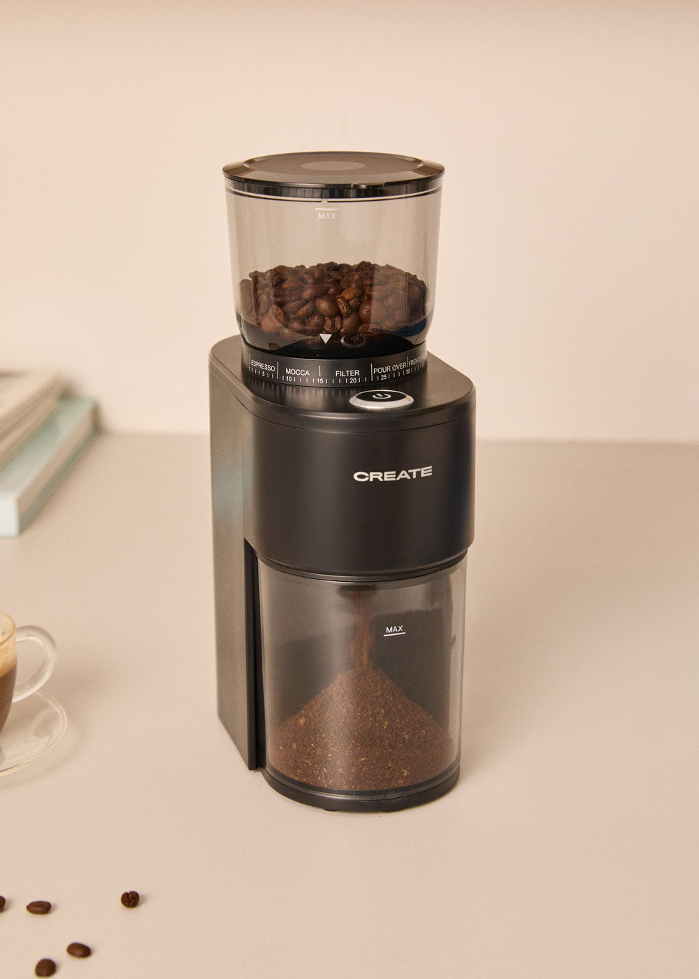 Coffee Grinder Studio Pro - Moulin À Café Avec Réservoir & 38 Niveaux De Mouture - Noir