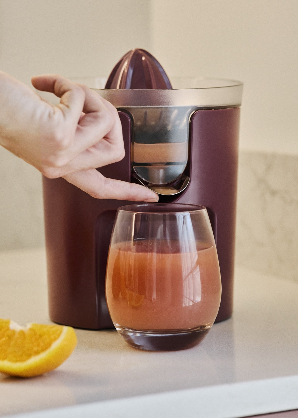 Juicer Studio - Presse-Agrumes Électrique 100W - Bordeaux