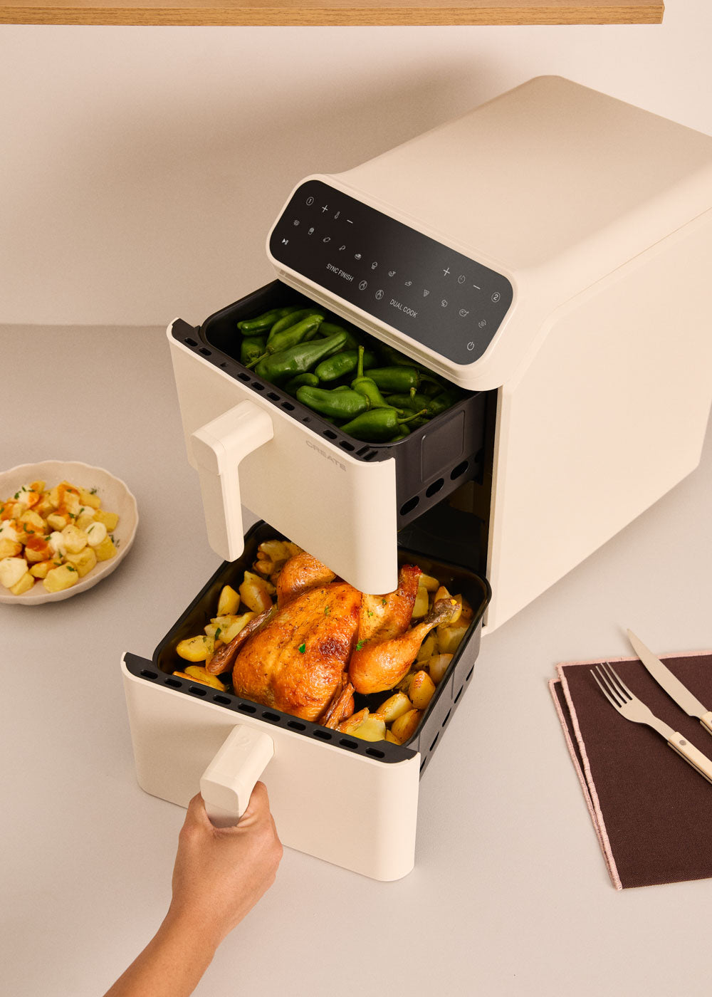 Air Fryer Dual Stack - Freidora Sin Aceite 11.2 L - Blanco Roto