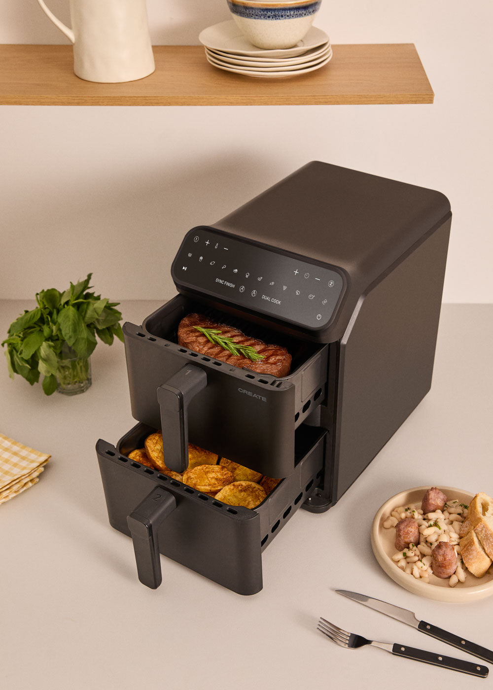 Air Fryer Dual Stack - Freidora sin aceite 11.2 L - Negro