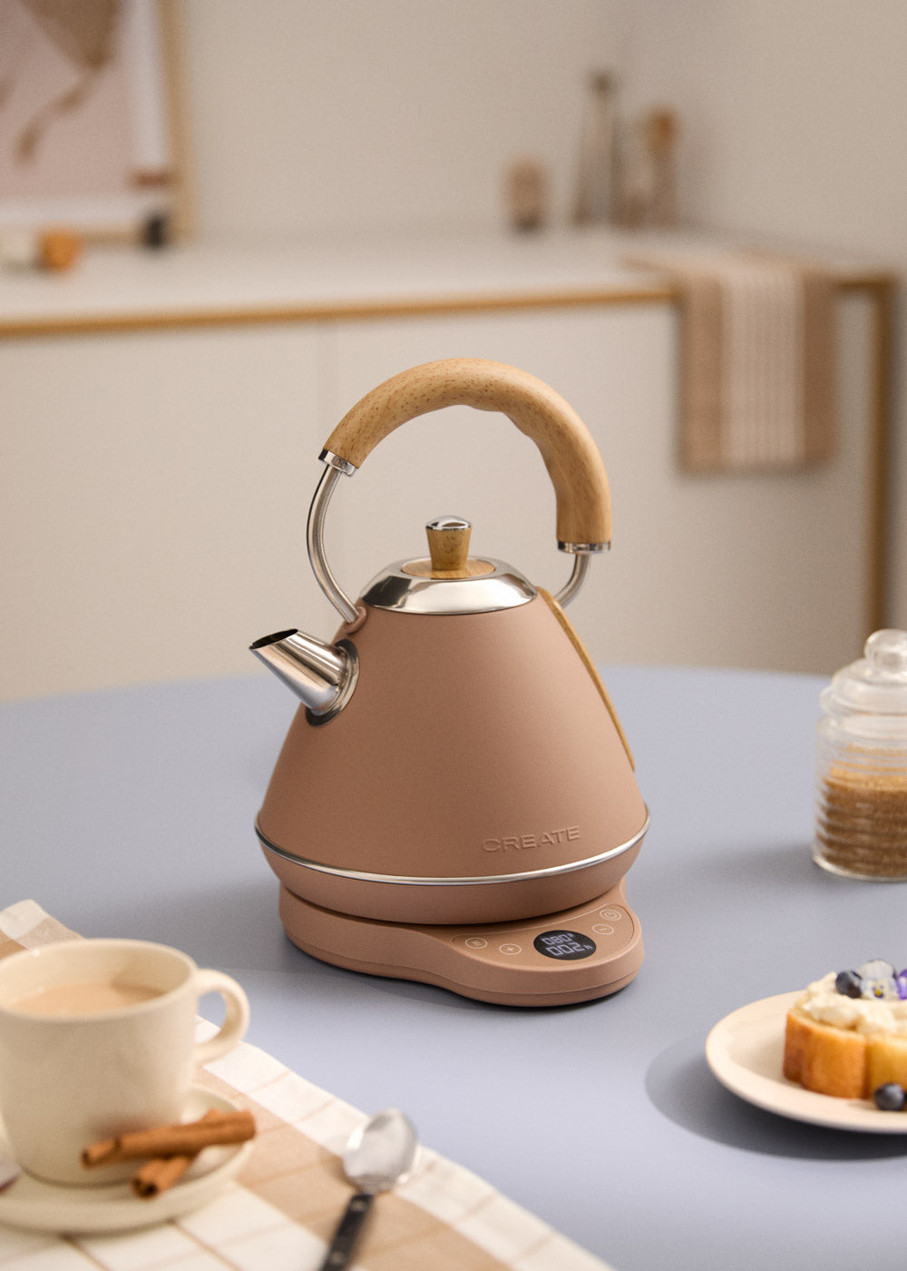 Kettle Retro Pro - Hervidor de Agua Eléctrico 1 L - Moca