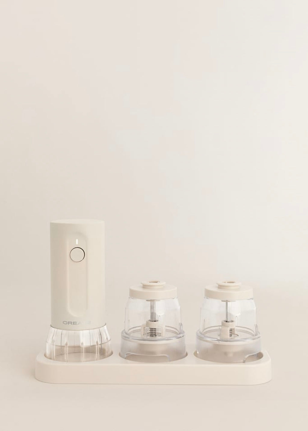Spice Grinder Studio Pro - Molinillo Eléctrico Para Especias Con Contenedores Intercambiables - Blanco Roto
