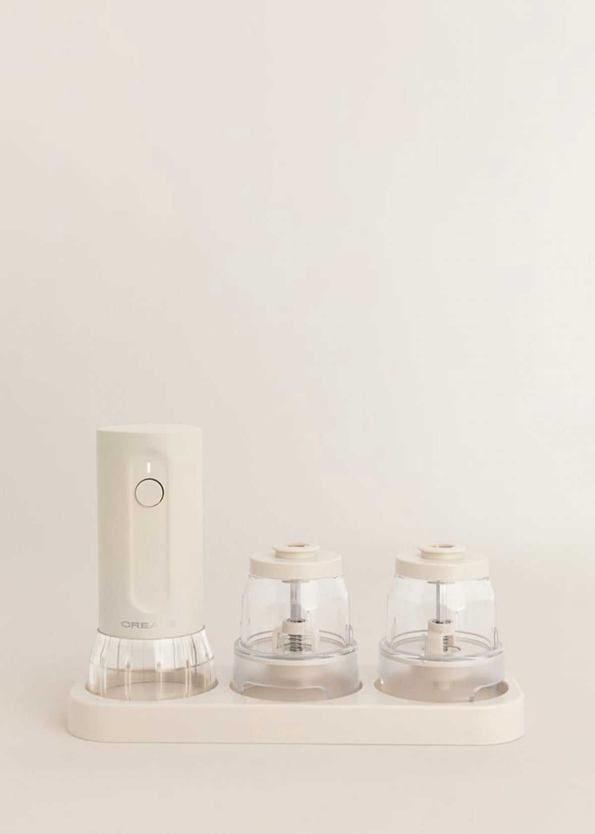 Spice Grinder Studio Pro - Molinillo Eléctrico Para Especias Con Contenedores Intercambiables - Blanco Roto