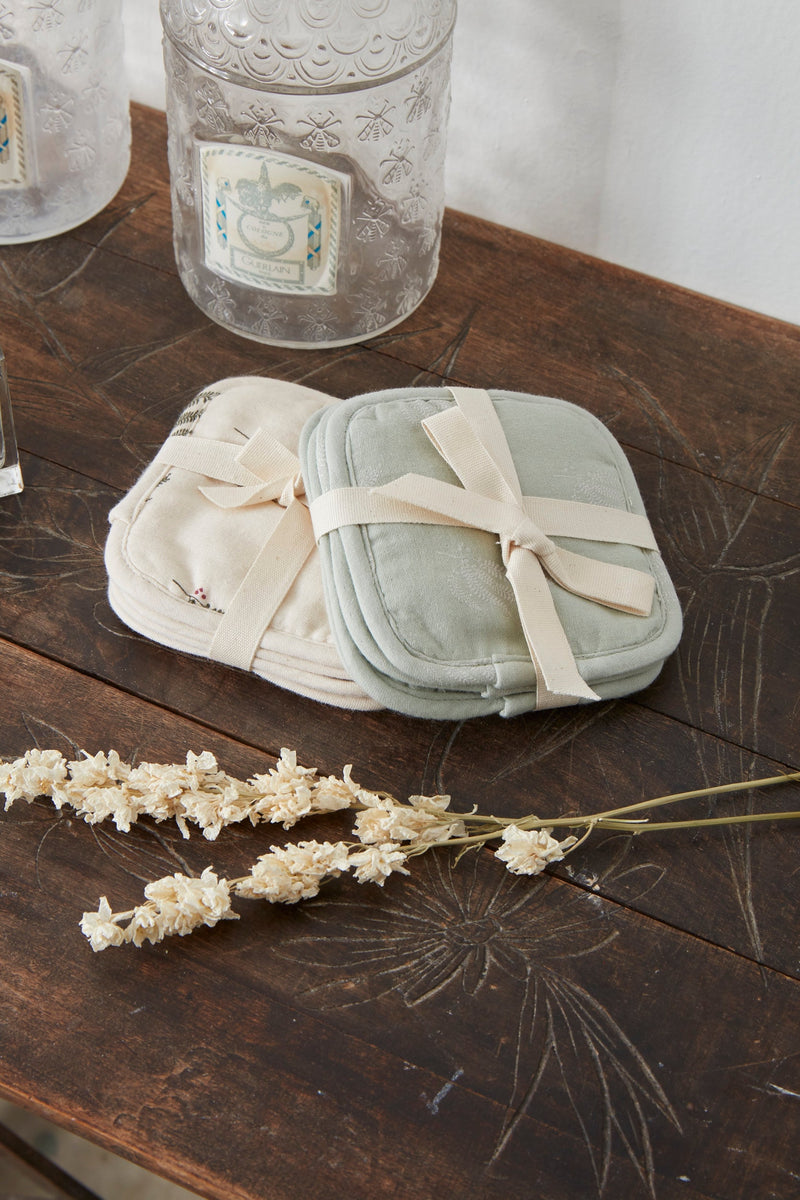 Lot De 4 Lingettes Lavables - Fougère Blanc Craie