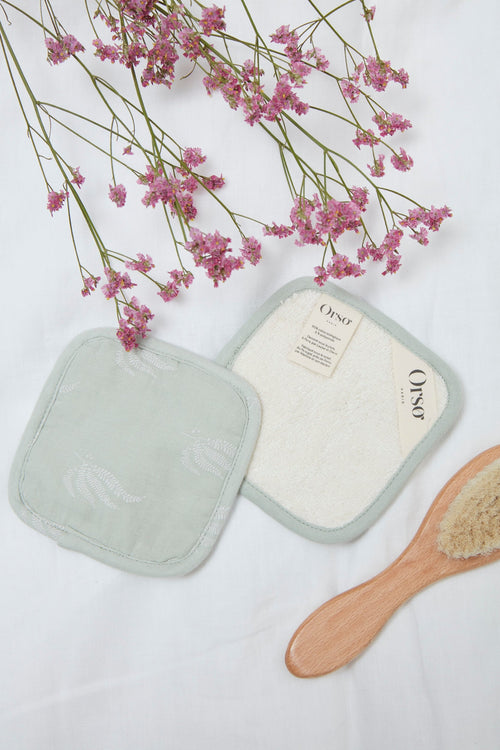 Lot De 4 Lingettes Lavables - Fougère Blanc Craie