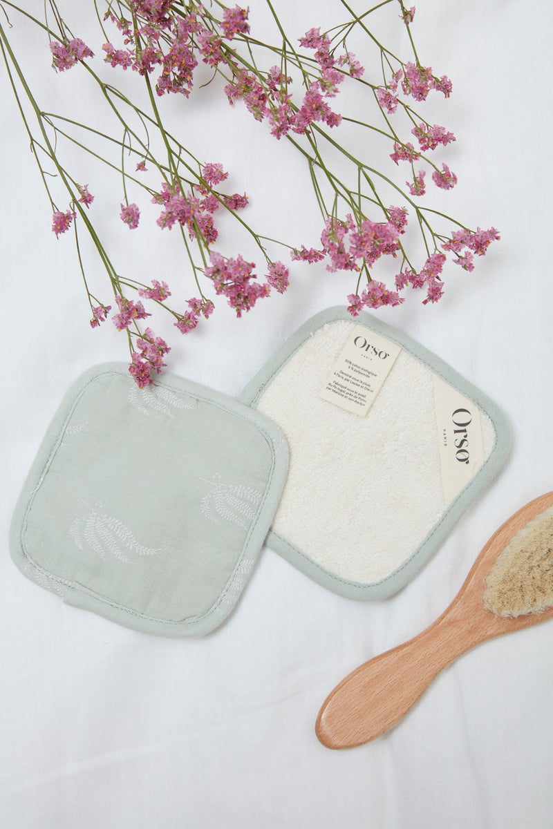 Lot De 4 Lingettes Lavables - Fougère Blanc Craie