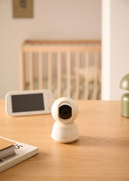 Baby Cam Connect Pro - Cámara de vigilancia para bebés con wifi, monitor y audio bidireccional - Blanco roto
