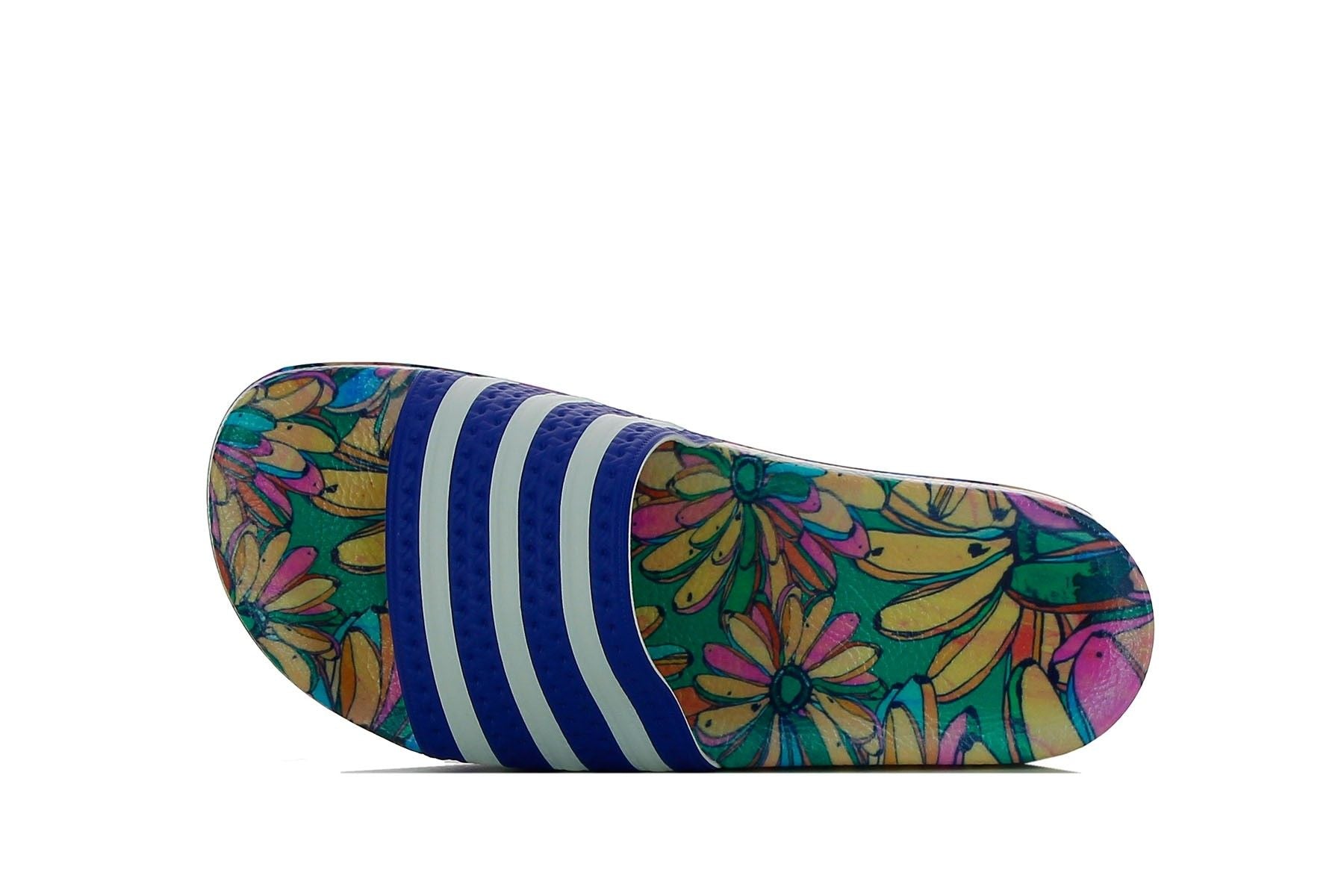 Sandale Adidas Originals Adilette Slides - Bleu Et Blanc
