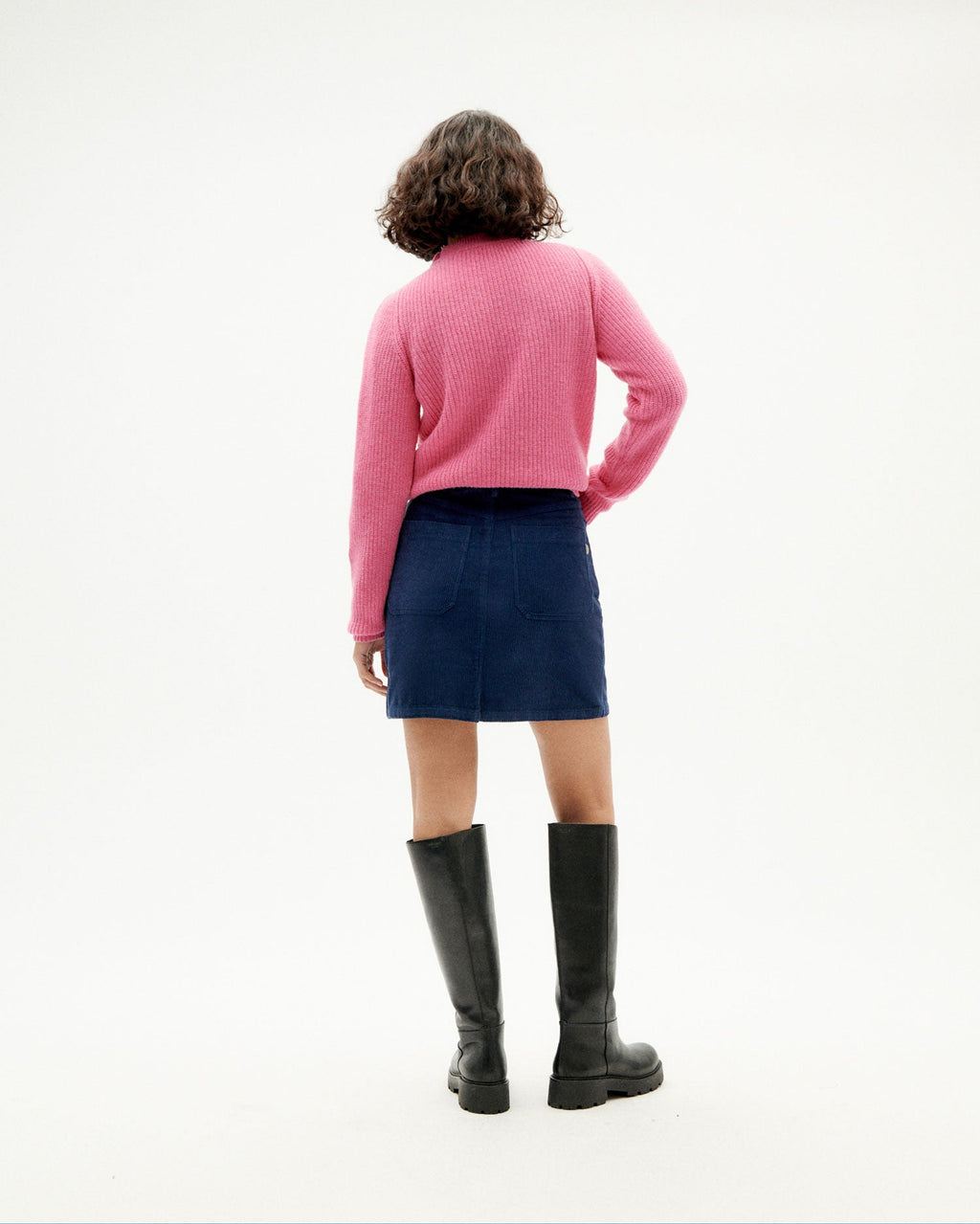 Falda de Terciopelo a Cuadros Azules Marsha