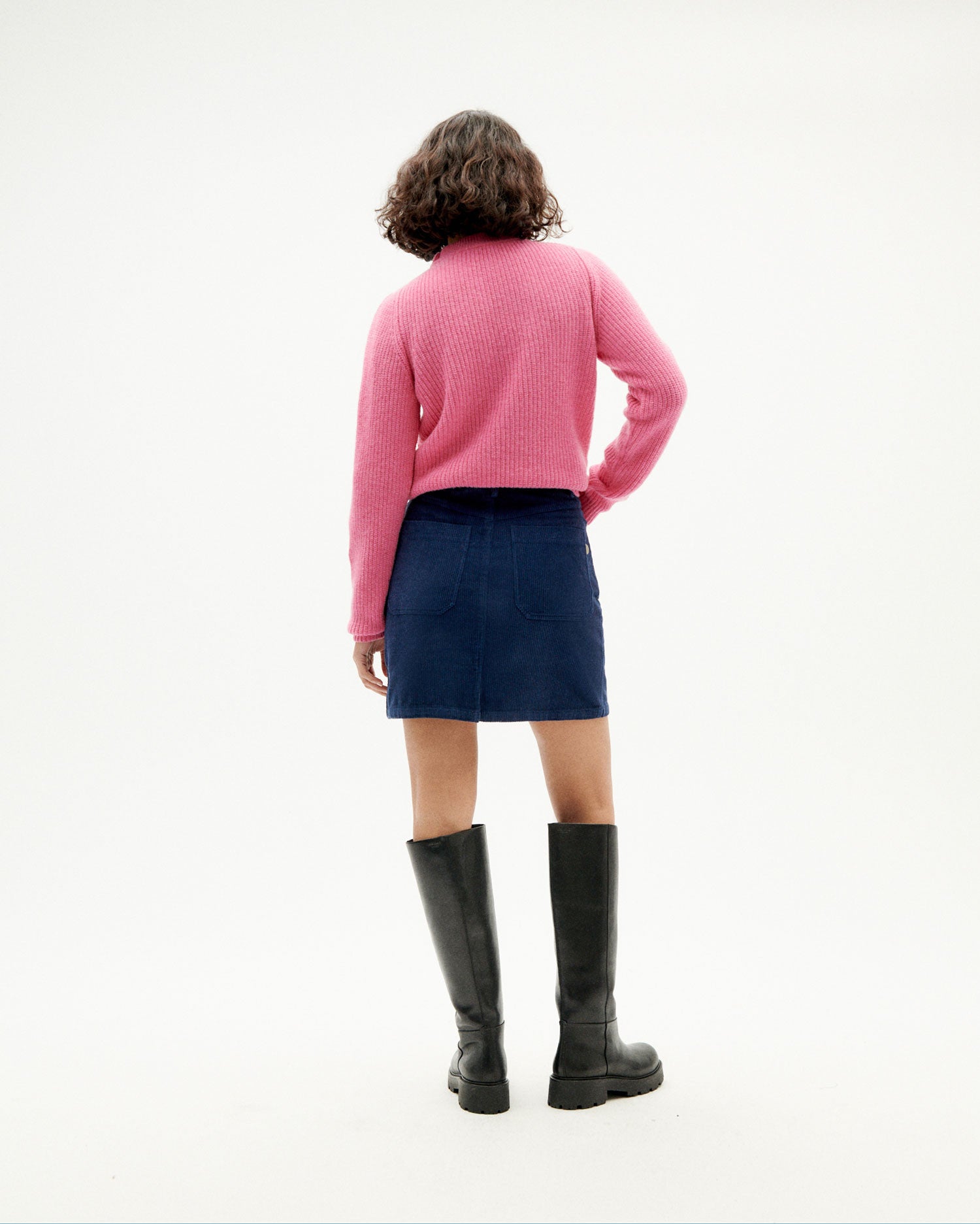 Falda de Terciopelo a Cuadros Azules Marsha