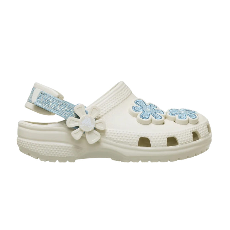 Sabots Crocs Classic Dnm Flower Adj Backstrap Enfant - Sommet Blanc