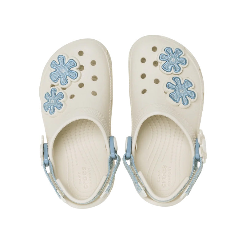 Sabots Crocs Classic Dnm Flower Adj Backstrap Enfant - Sommet Blanc