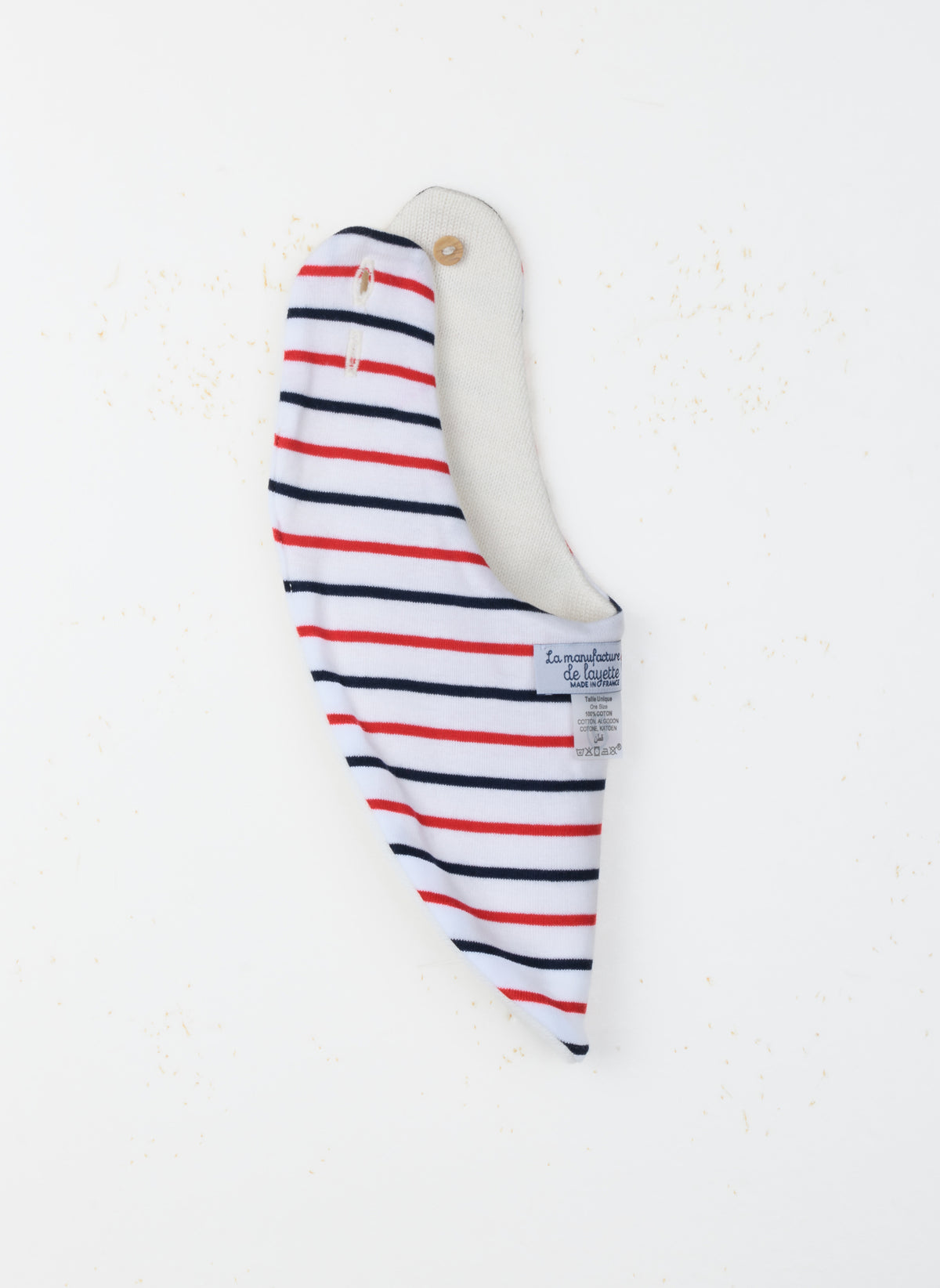 Accessoires Bavoir Bébé Bavana - Écru / Verso Rayé Rouge Et Bleu