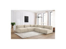 Jeanne - Sofá esquinero modular fijo - Tela de terciopelo con 4 sillones y 1 esquinero