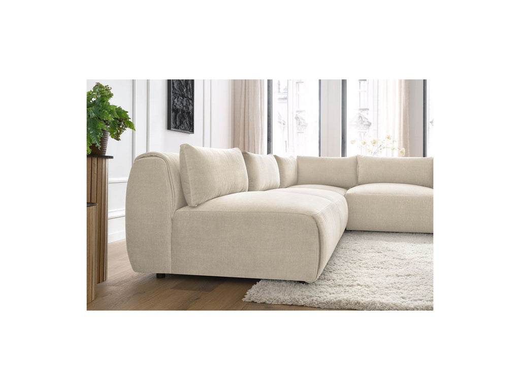Jeanne - Canapé D'Angle Fixe Modulable - Tissu Velours Avec 4 Chauffeuses Et 1 Angle