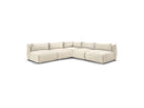 Jeanne - Sofá esquinero modular fijo - Tela de terciopelo con 4 sillones y 1 esquinero