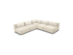 Jeanne - Canapé D'Angle Fixe Modulable - Tissu Velours Avec 4 Chauffeuses Et 1 Angle