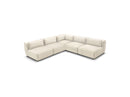 Jeanne - Sofá esquinero modular fijo - Tela de terciopelo con 4 sillones y 1 esquinero