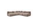 Jeanne - Sofá esquinero modular fijo - Tela de terciopelo con 4 sillones y 1 esquinero