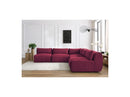 Jeanne - Sofá esquinero modular fijo - Tela de terciopelo con 4 sillones y 1 esquinero