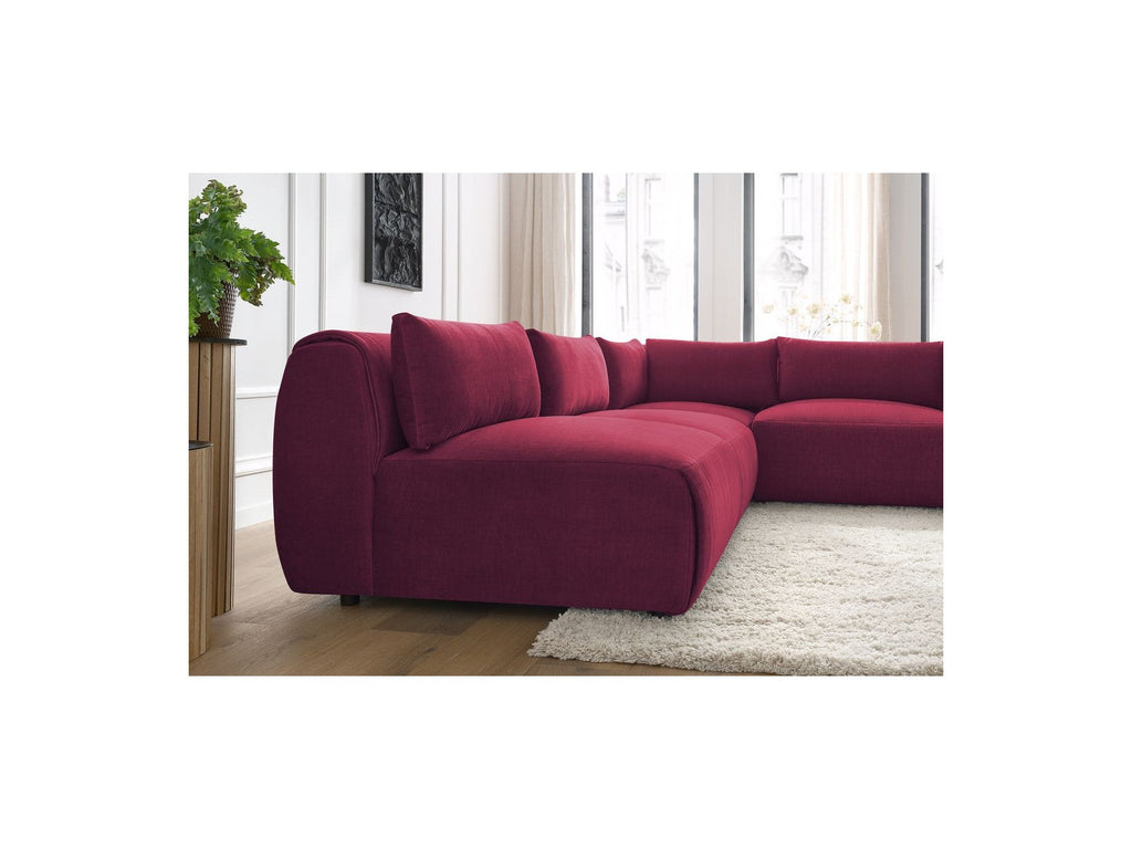 Jeanne - Canapé D'Angle Fixe Modulable - Tissu Velours Avec 4 Chauffeuses Et 1 Angle