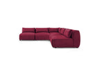 Jeanne - Canapé D'Angle Fixe Modulable - Tissu Velours Avec 4 Chauffeuses Et 1 Angle