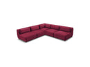 Jeanne - Sofá esquinero modular fijo - Tela de terciopelo con 4 sillones y 1 esquinero