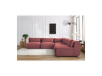 Jeanne - Canapé D'Angle Fixe Modulable - Tissu Velours Avec 4 Chauffeuses Et 1 Angle