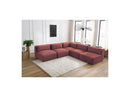 Jeanne - Sofá esquinero modular fijo - Tela de terciopelo con 4 sillones y 1 esquinero
