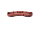 Jeanne - Sofá esquinero modular fijo - Tela de terciopelo con 4 sillones y 1 esquinero