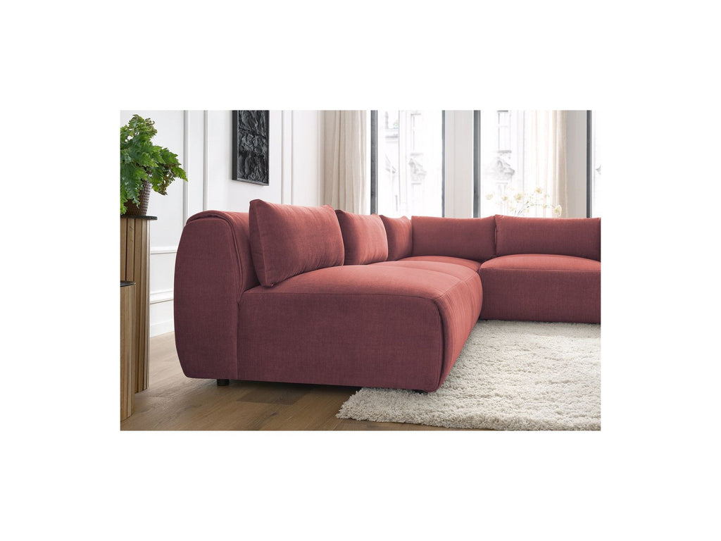 Jeanne - Canapé D'Angle Fixe Modulable - Tissu Velours Avec 4 Chauffeuses Et 1 Angle