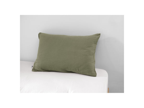 Gaia - Funda de almohada - Doble gasa de algodón - Romero