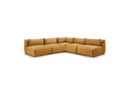 Jeanne - Sofá esquinero modular fijo - Tela de terciopelo con 4 sillones y 1 esquinero