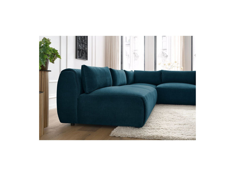 Jeanne - Sofá esquinero modular fijo - Tela de terciopelo con 4 sillones y 1 esquinero