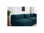 Jeanne - Canapé D'Angle Fixe Modulable - Tissu Velours Avec 4 Chauffeuses Et 1 Angle