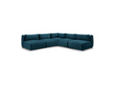 Jeanne - Sofá esquinero modular fijo - Tela de terciopelo con 4 sillones y 1 esquinero
