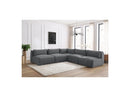 Jeanne - Sofá esquinero modular fijo - Tela de terciopelo con 4 sillones y 1 esquinero