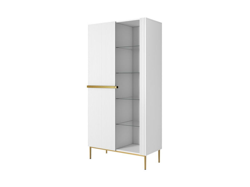 Kasha - Meuble Vitrine 2 Portes - Pieds Or