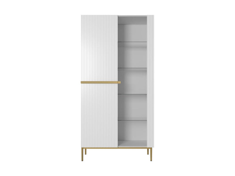 Kasha - Meuble Vitrine 2 Portes - Pieds Or