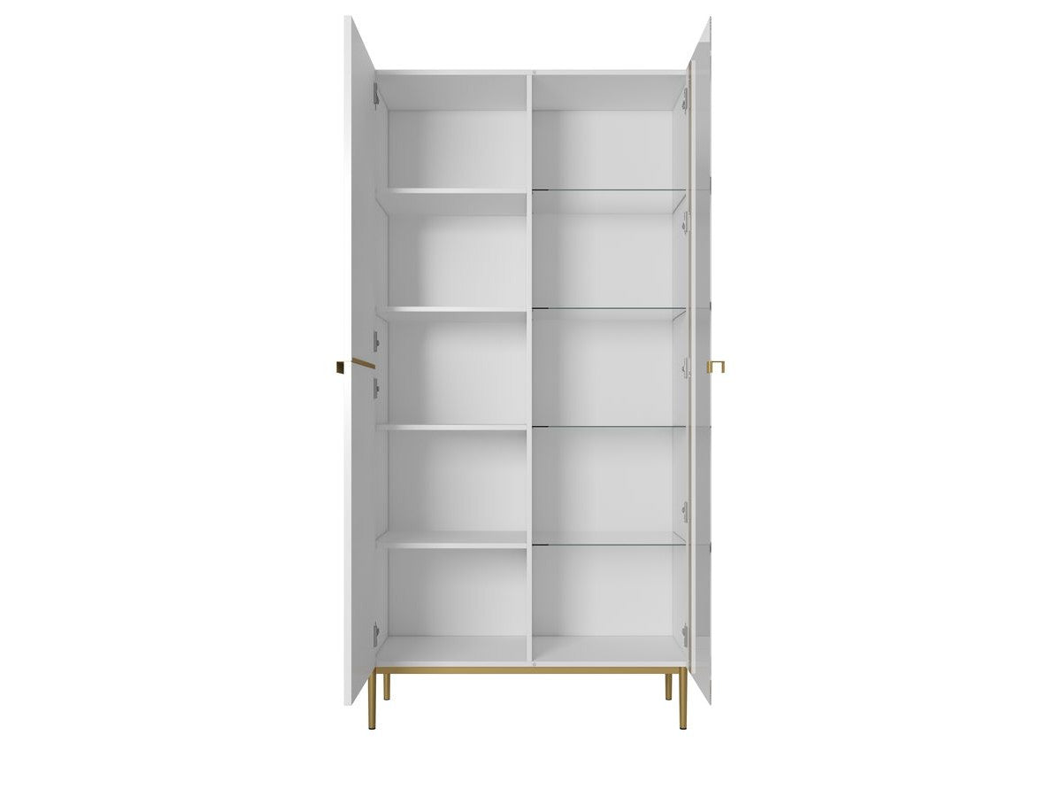 Kasha - 2-Door Display Cabinet - Gold Legs