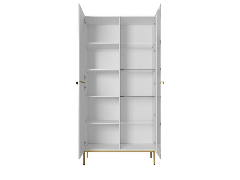 Kasha - Meuble Vitrine 2 Portes - Pieds Or