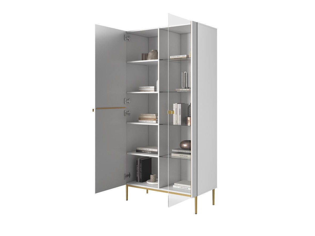 Kasha - 2-Door Display Cabinet - Gold Legs