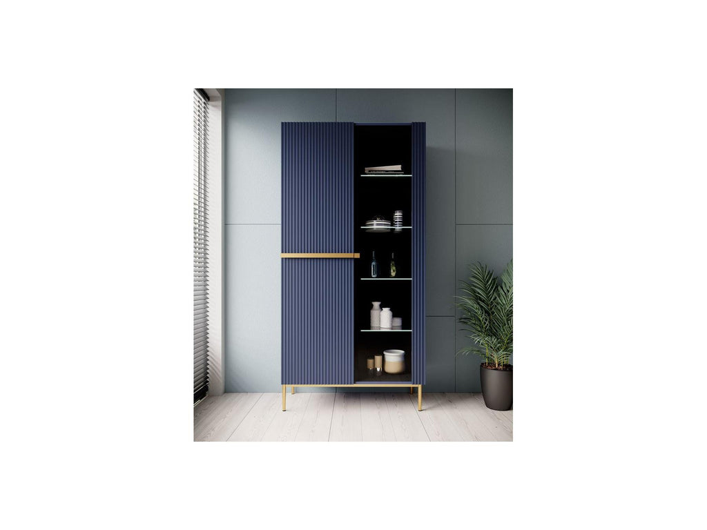 Mueble vitrina 2 puertas - Kasha - Patas doradas
