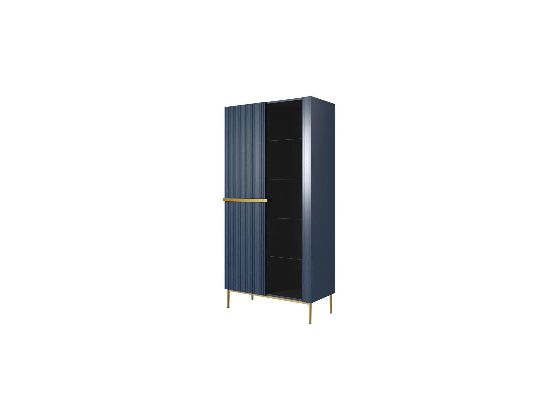 Mueble vitrina 2 puertas - Kasha - Patas doradas